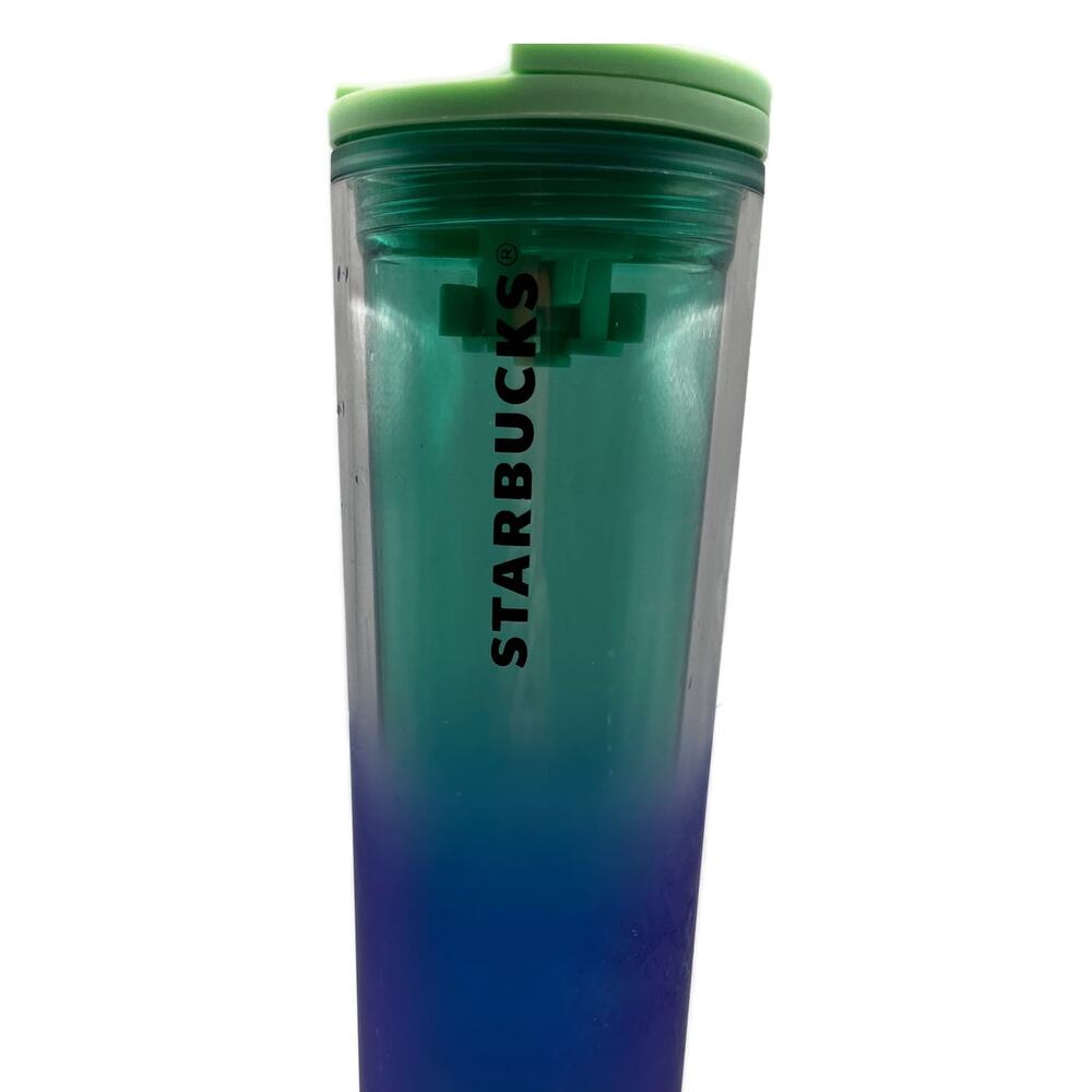 Starbucks Gradient Reusable Cold Cup Tumbler Flip Lid 24oz Blue‎ Green - Picture 2 of 4
